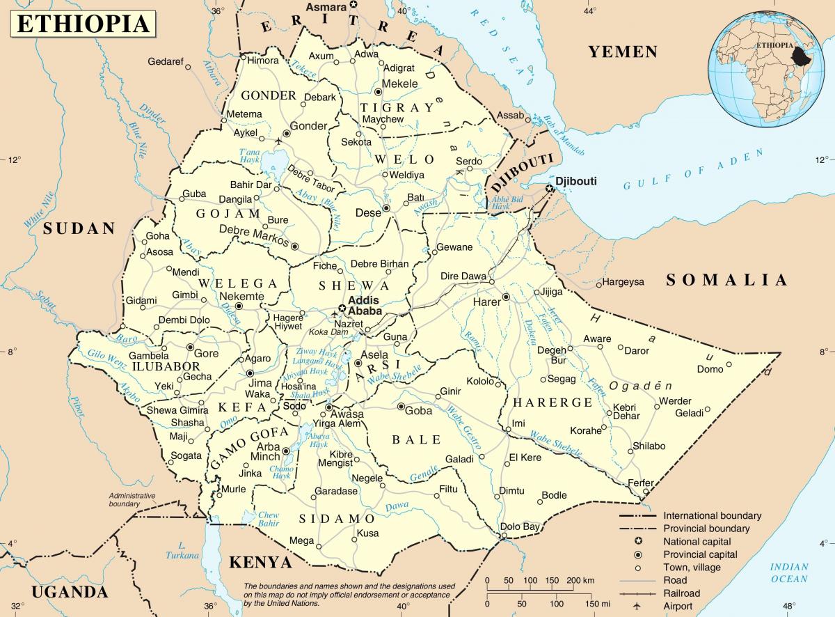 карту в Эфиопии