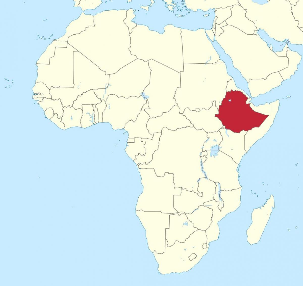 карта Африки, показывая Эфиопии
