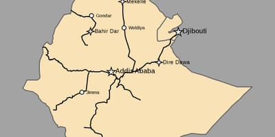 Карта Эфиопии поезд