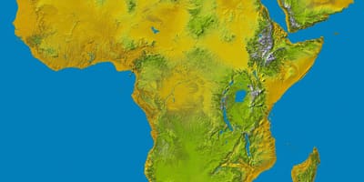 Карта Эфиопского нагорья на мир