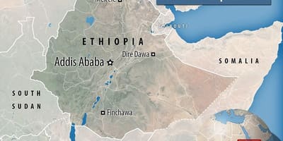 Депрессии данакиль в Эфиопии карте