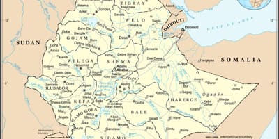 Текущая карта Эфиопии