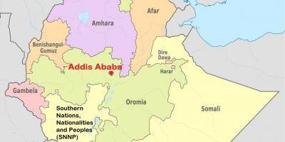 Аддис-абеба, Эфиопия на карте мира 